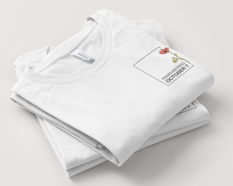 October 7th Memorial T-Shirt - White and Colored Print